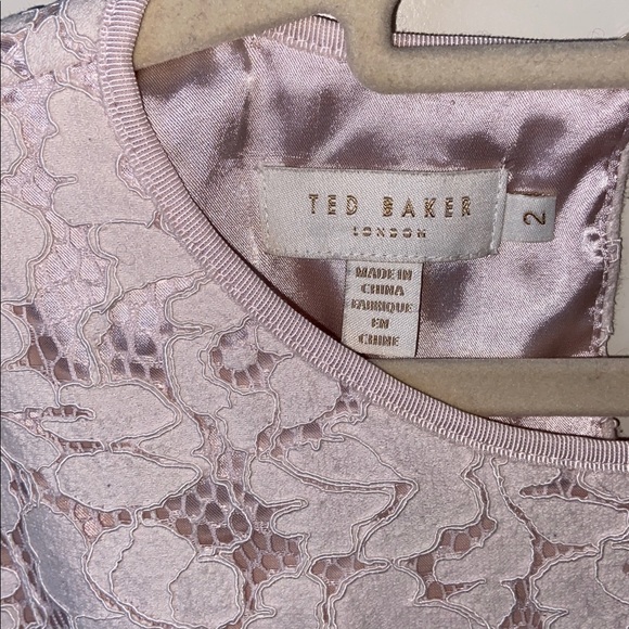 Ted Baker London Ameeya Flora Lace Fit & Flare Dress in Light Pink Pleated Skirt - Picture 15 of 17